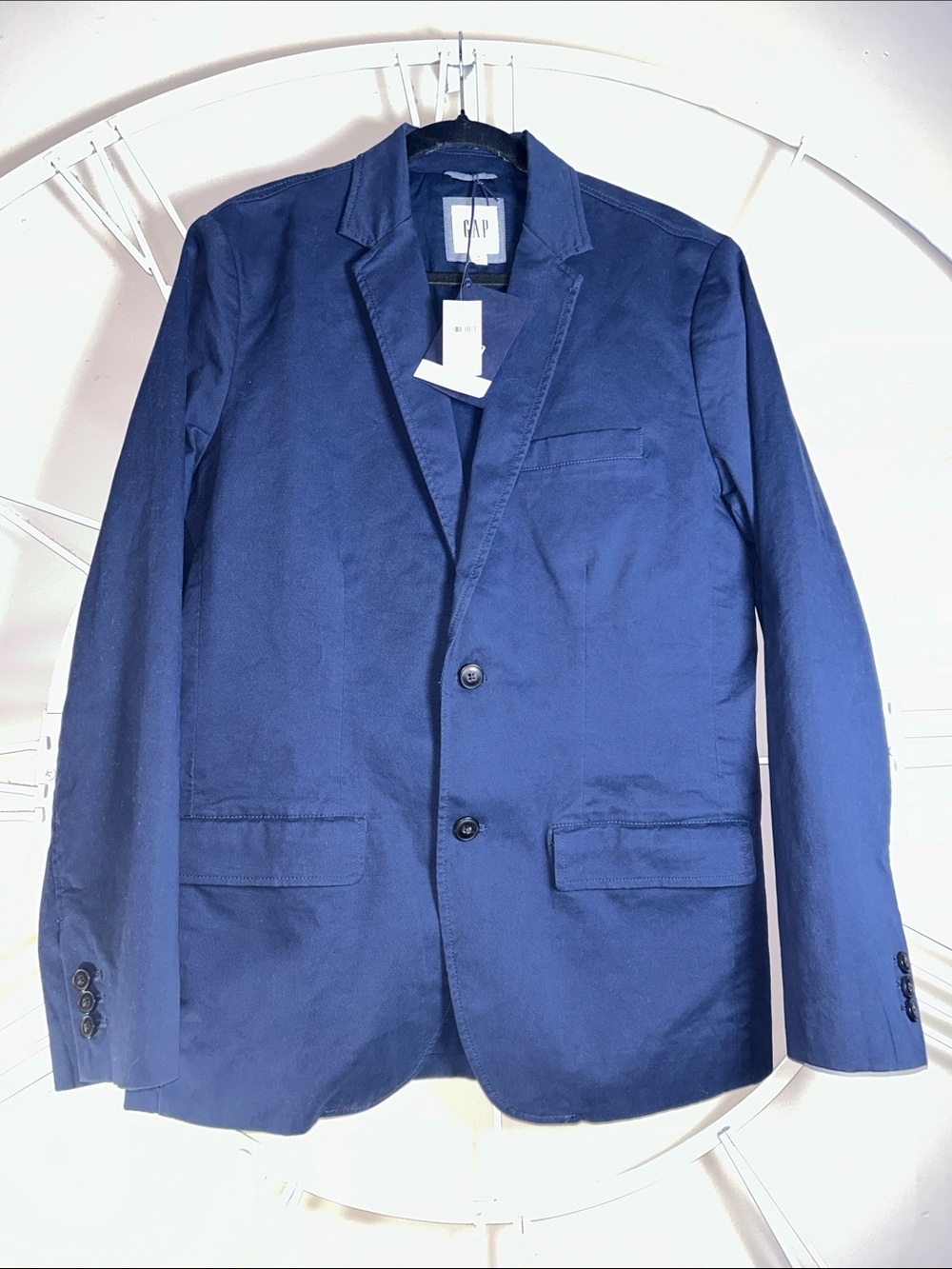 NWT GAP Men's Dark Blue Two-Button Cotton Blazer